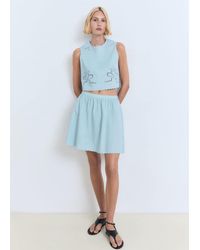 Mango - Embroidered Skirt With Scalloped Hem - Lyst