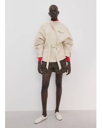 Mango - Belted High-Neck Jacket - Lyst
