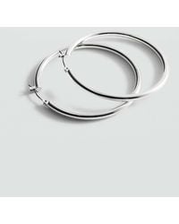 Mango - Metallic Hoop Earrings - Lyst