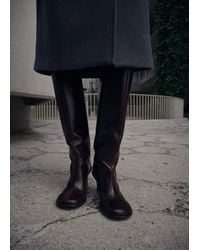 Mango - High Heel Leather Boot - Lyst