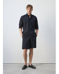 Mango - Regular Fit 100% Linen Bermuda Shorts - Lyst