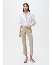 Mango - Flared Cropped Jeans With Pockets - Lyst