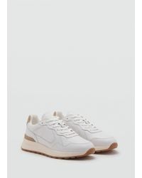Mango - Leather Mixed Sneakers - Lyst