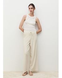 Mango - Top Crochet Coton Blanc Cassé - Lyst