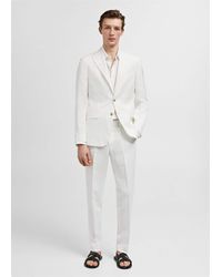 Mango - Slim Fit Linen And Cotton Suit Jacket - Lyst