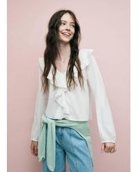 MANGO TEEN - Ruffled Cotton Blouse - Lyst