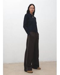 Mango - Ribbed Polo-Neck Sweater With Buttons - Lyst