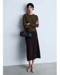 Mango - Pull-Over Laine Col Rond Chocolat - Lyst