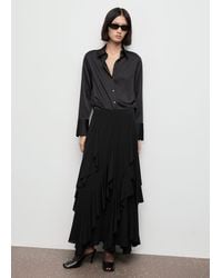 Mango - Satin Finish Flowy Shirt - Lyst