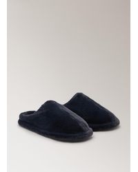 Mango - Fur Mule Slippers With Stitching Detail - Lyst