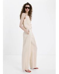 Mango - Mid-Rise Lyocell Trousers - Lyst