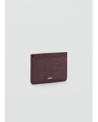 Mango - Glänzender Kartenhalter Mit Krokoprägung - Lyst