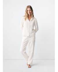 MANGO TEEN - Textured Pyjamas With Contrast Detailing - Lyst