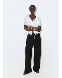 Mango - 100% Cotton Blouse With Broderie Anglaise Embroidery - Lyst