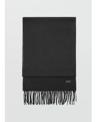 Mango - Plain Fringed Scarf - Lyst