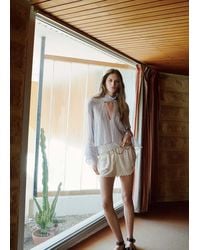 Mango - Ruffles Stripe-Patterned Blouse - Lyst