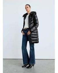 Mango - Midi Quilted Anorak With Hood - Lyst