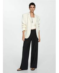 Mango - Pleated Straight-Fit Trousers - Lyst