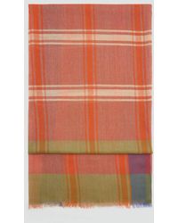 Mango - 100% Wool Checked Scarf - Lyst