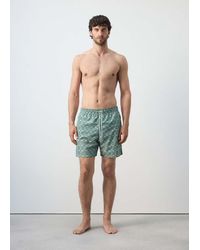 Mango - Printed Swimsuit With Drawstring - Lyst