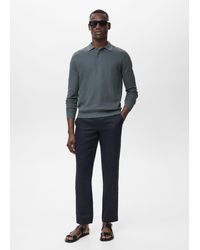 Mango - Baumwoll-Pullover Mit Polokragen Und Mikrostruktur - Lyst