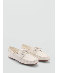 Mango - Leather Boat Shoes With Laces - Lyst