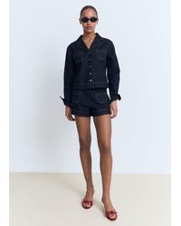 Mango - Giubbotto Denim Avvitato Tasche Blu - Lyst