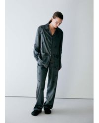 Mango - Satin Sequin Pyjama Shirt - Lyst