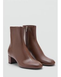 Mango - Round-Toe Block-Heel Ankle Boots - Lyst