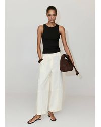 Mango - Ribbed Cotton-Blend Top - Lyst