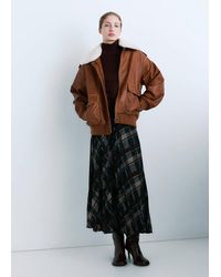 Mango - Oversized Jacket With Sherpa Collar - Lyst