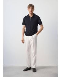 Mango - Regular Fit Zip Polo - Lyst