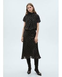 Mango - Polka Dot Blouse With Draped Collar - Lyst