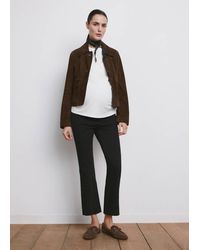 Mango - Maternity Flared Cropped Jeans - Lyst
