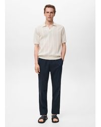Mango - Baumwoll-Poloshirt Mit Lochmuster - Lyst