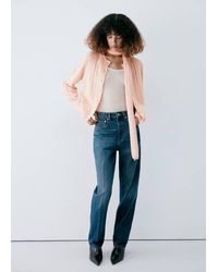 Mango - Openwork Knit Cardigan With Scarf Detail - Lyst