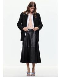 Mango - Faux Leather A-Line Skirt - Lyst