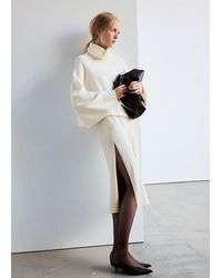 Mango - Plain Knit Cape - Lyst