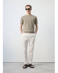 Mango - 100% Cotton Striped Jersey T-Shirt - Lyst