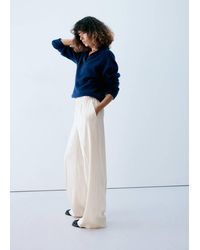 Mango - Satin Straight-Fit Trousers - Lyst