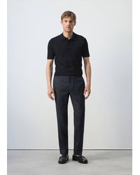 Mango - 100% Cotton Open-Knit Polo Shirt - Lyst