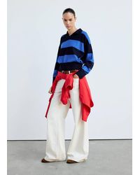 Mango - Pullover Righe Collo Polo - Lyst