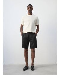 Mango - Slim-Fit 100% Linen Bermuda Shorts - Lyst