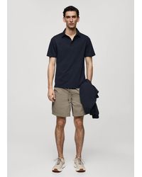 Mango - Slim-fit Quick-drying Polo Shirt Dark - Lyst