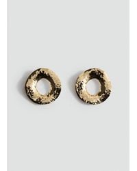 Mango - Earrings With Round Relief - Lyst