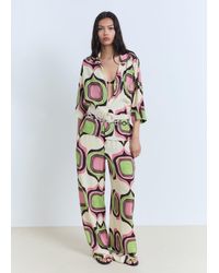 Mango - Geometric Print Trousers - Lyst