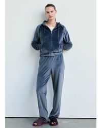 Mango - Soft-Touch Velour Trousers - Lyst