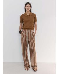 Mango - Openwork Knitted Polo-Neck Sweater - Lyst