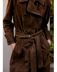 Mango - Thin Suede Leather Belt - Lyst