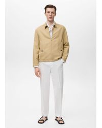 Mango - Zipper Linen Jacket - Lyst